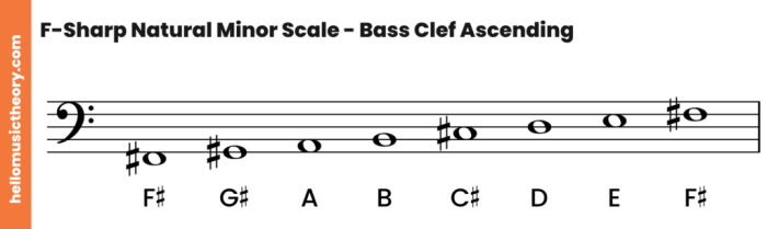 D minor scale bass clef