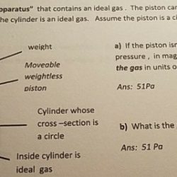 Gas piston cylinder bar contained figure vertical assembly shows cm shaft has solved transcribed text show heated